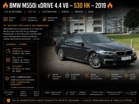 BMW M550i xDrive 4.4 V8 – 530 HK 4,4