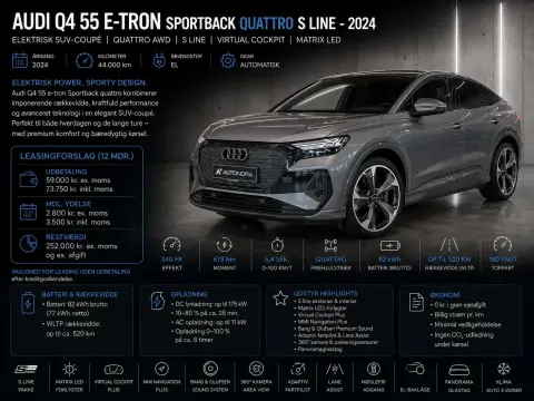 Audi Q4 55 e-tron Sportback quattro S line