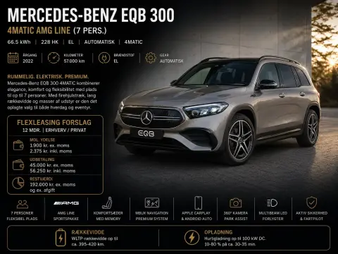 Mercedes Benz EQB 300 EQB 66.5 kWh 300 4-Matic AMG Line 7pl
