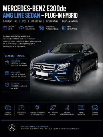 Mercedes-Benz E300de AMG Line Sedan 2,0